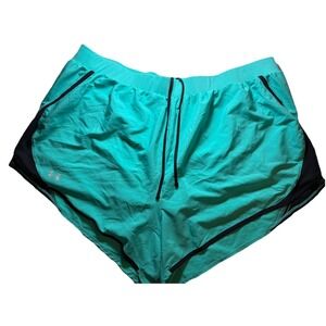 Under Armour Shorts Women's 3X Teal Athletic Loose Lined Active Drawstring‎